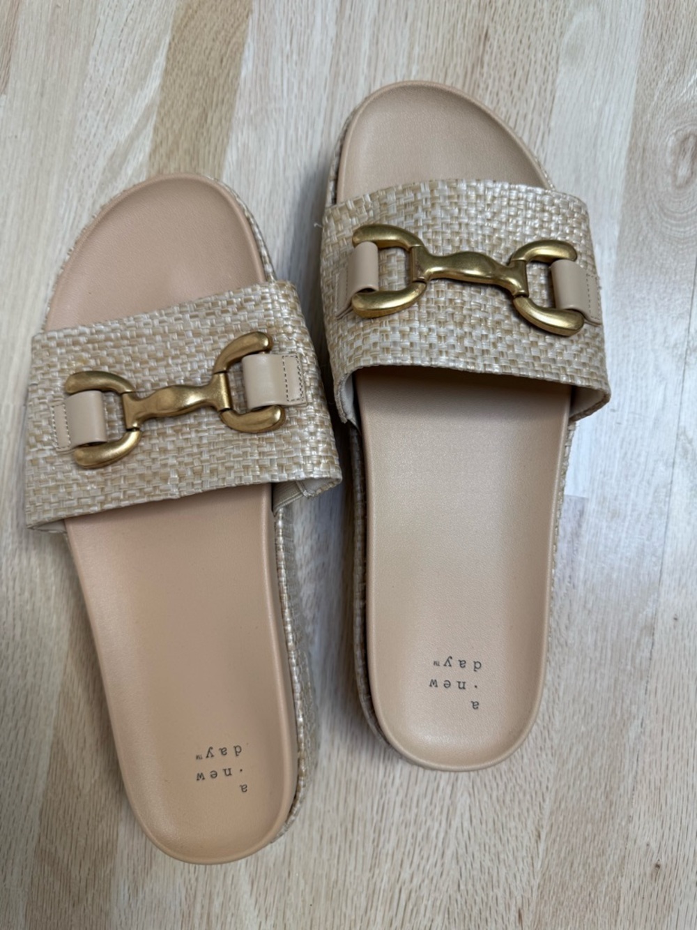 Platform Raffia Slide Sandals - Picture 2 of 6